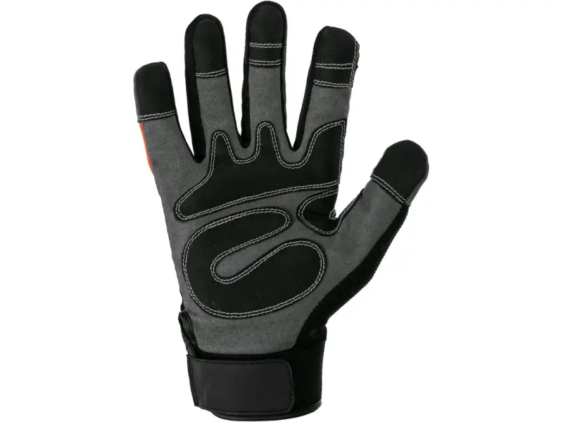 Rukavice PUNO, kombinované, oranžovo-černé, vel. 10