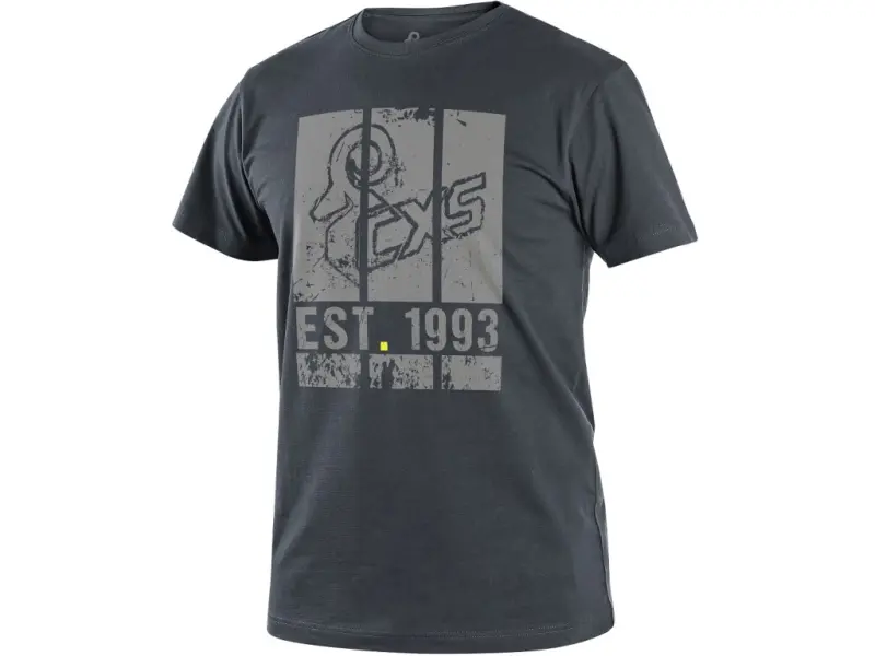 Tričko CXS WILDER, krátký rukáv, potisk CXS logo, tmavě šedá, vel. XL