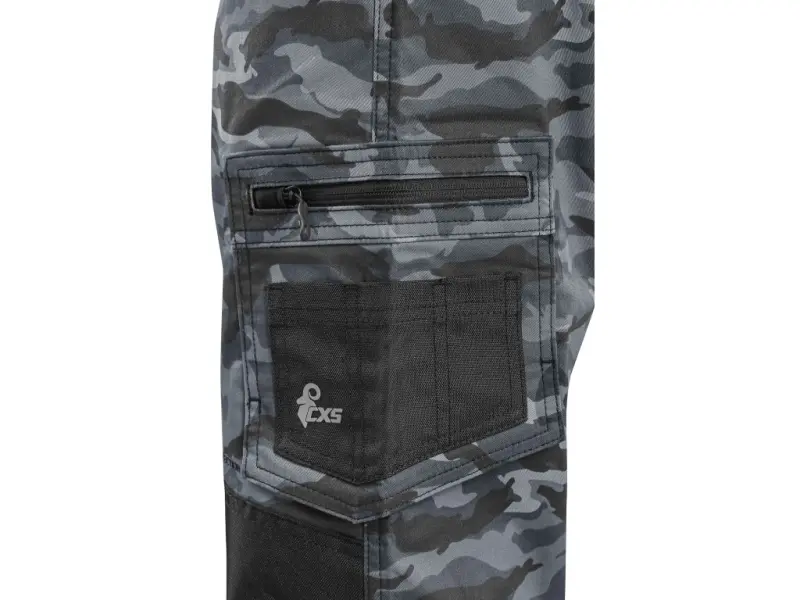 Zahradníky CXS SOLIS pánské, maskáčovo-černé, vel. 58