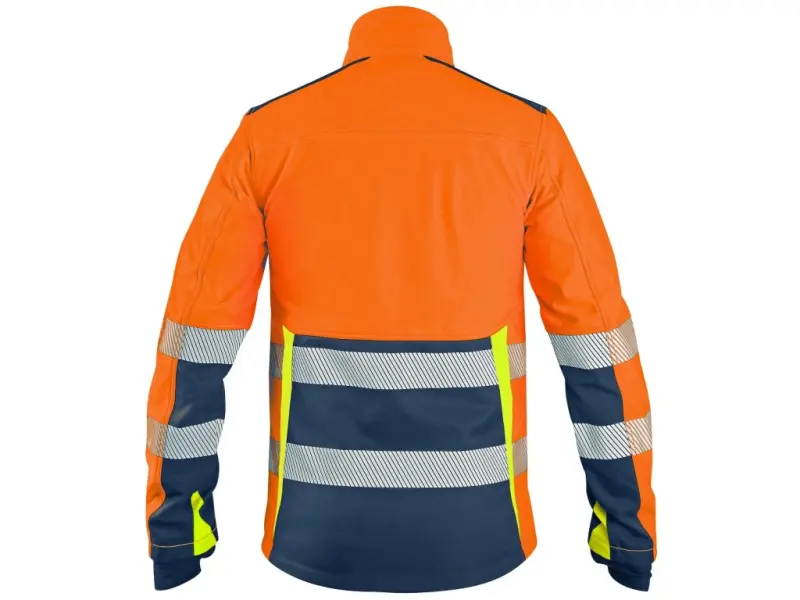 Bunda CXS BENSON, výstražná, softshell, pánská, oranžovo-modrá, vel. S