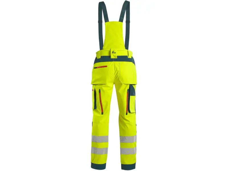 Kalhoty CXS BEDFORD, výstražné, pánské, softshell, žluto-petrolová, vel. 54