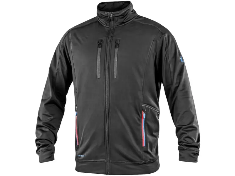 Mikina CXS LEONIS, černá s HV modro/červenými doplňky, vel. S Mikina CXS LEONIS, černá s HV modro/červenými doplňky, vel. S