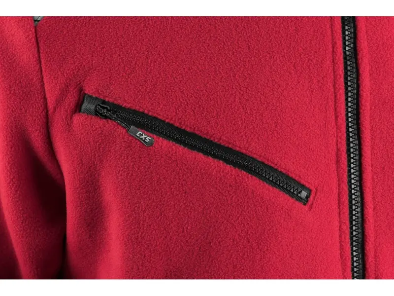 Bunda CXS 4ENVI SOLIS, pánská, fleecová, červeno-černá, vel. 2XL