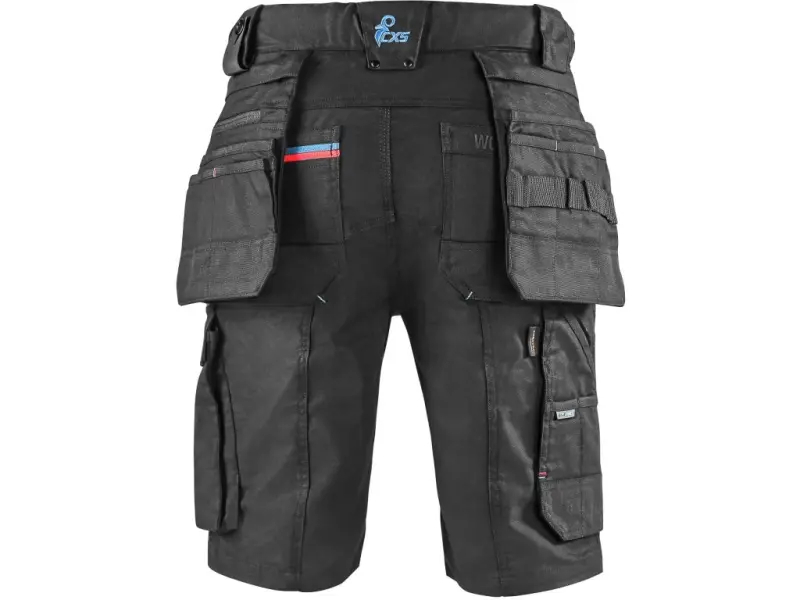 Kraťasy CXS LEONIS, pánské, černé s modro/červenými doplňky, vel. 50