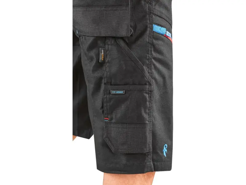 Kraťasy CXS LEONIS, pánské, černé s modro/červenými doplňky, vel. 52