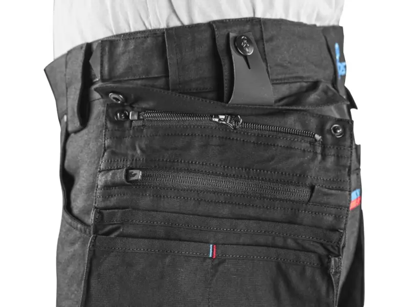 Kraťasy CXS LEONIS, pánské, černé s modro/červenými doplňky, vel. 58