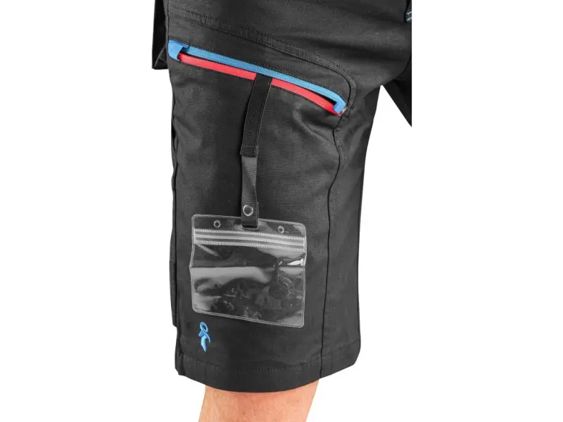 Kraťasy CXS LEONIS, pánské, černé s modro/červenými doplňky, vel. 60
