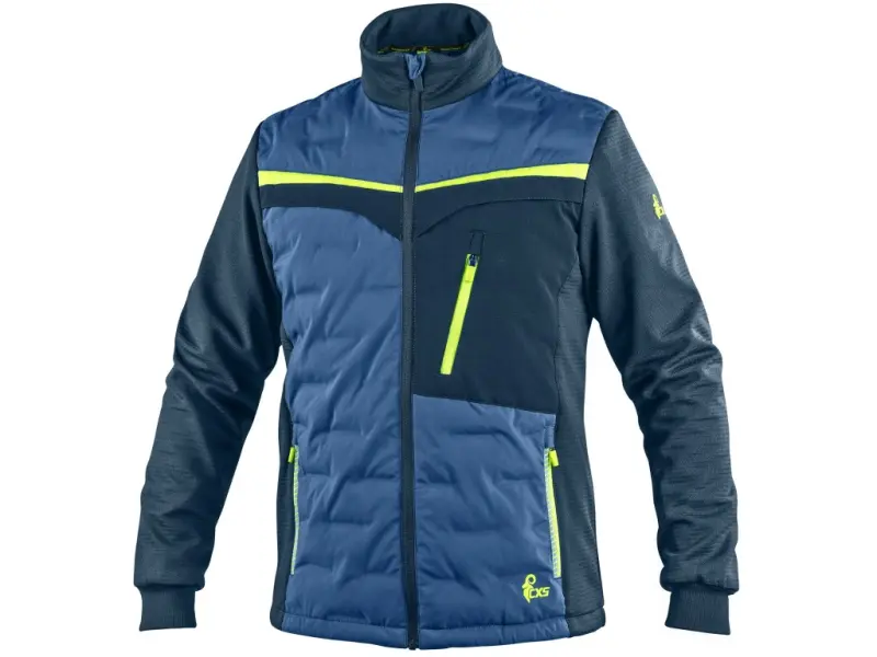 Bunda CXS NAOS, hybrid, pánská, modro-modrá, HV žluté doplňky