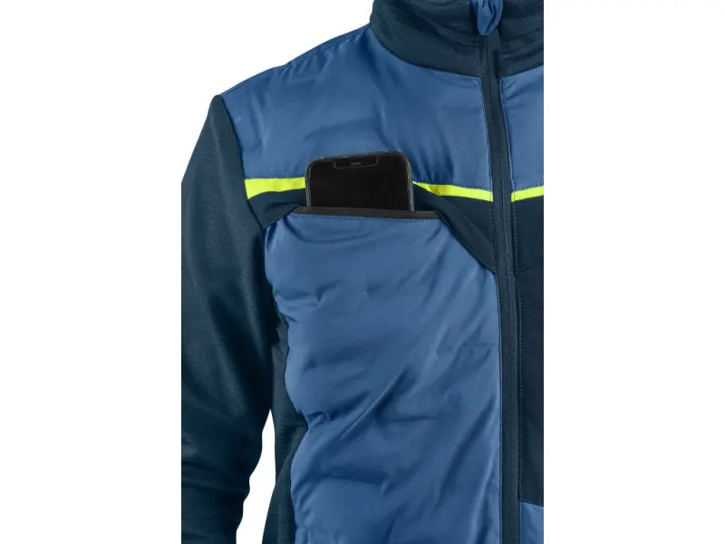 Bunda CXS NAOS, hybrid, pánská, modro-modrá, HV žluté doplňky, vel. XL