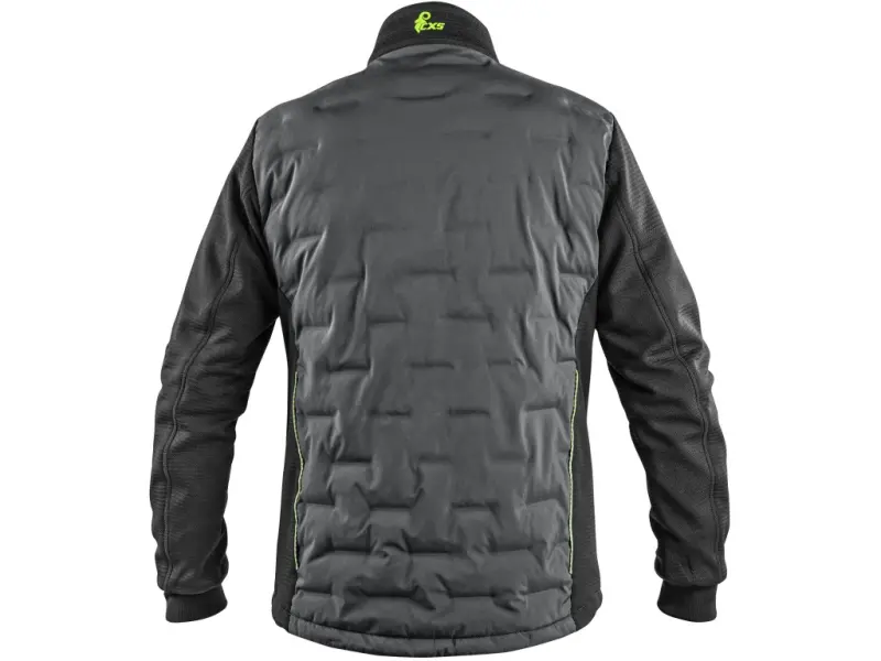 Bunda CXS NAOS, hybrid, pánská, šedo-černá, HV žluté doplňky, vel. M