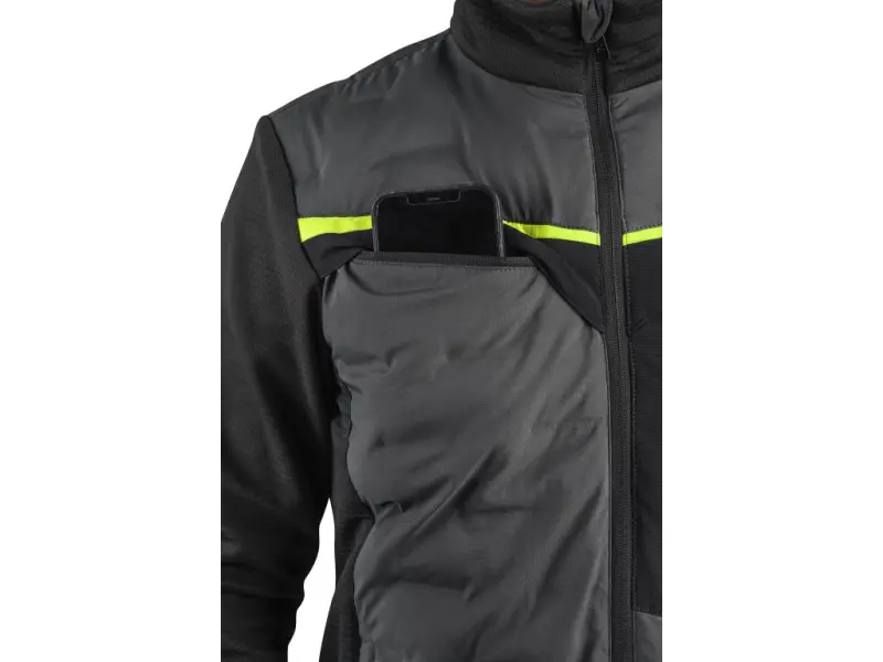 Bunda CXS NAOS, hybrid, pánská, šedo-černá, HV žluté doplňky, vel. 2XL