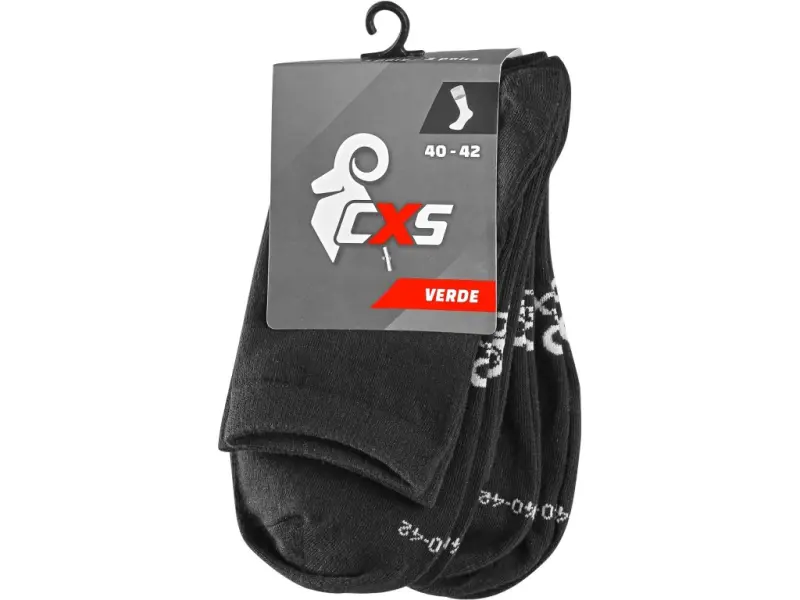 Ponožky CXS VERDE, černé, 3 páry, vel. 37-39 Ponožky CXS VERDE, černé, 3 páry, vel. 37-39