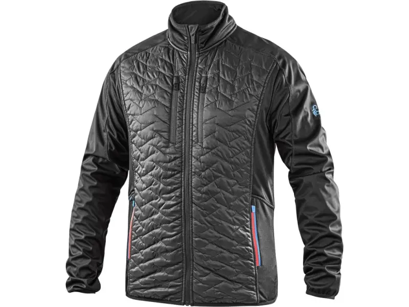 Bunda CXS LEONIS II, pánská, černá s HV modro/červenými doplňky, vel. 3XL