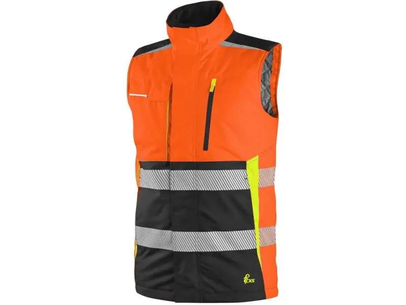 Vesta CXS BENSON, pánská, výstražná, zateplená, oranžovo-černá, vel. S