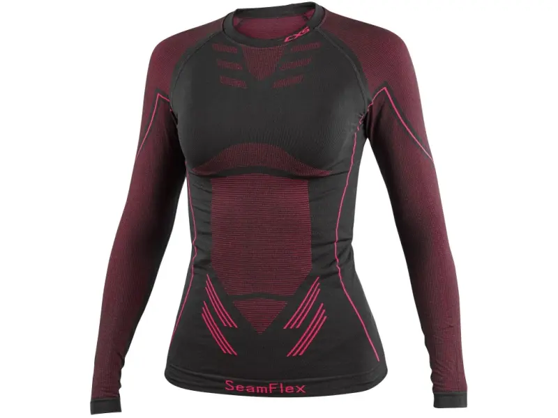 Tričko CXS SeamFlex LADY, dámské, funkční, černo-růžové, vel. M-L