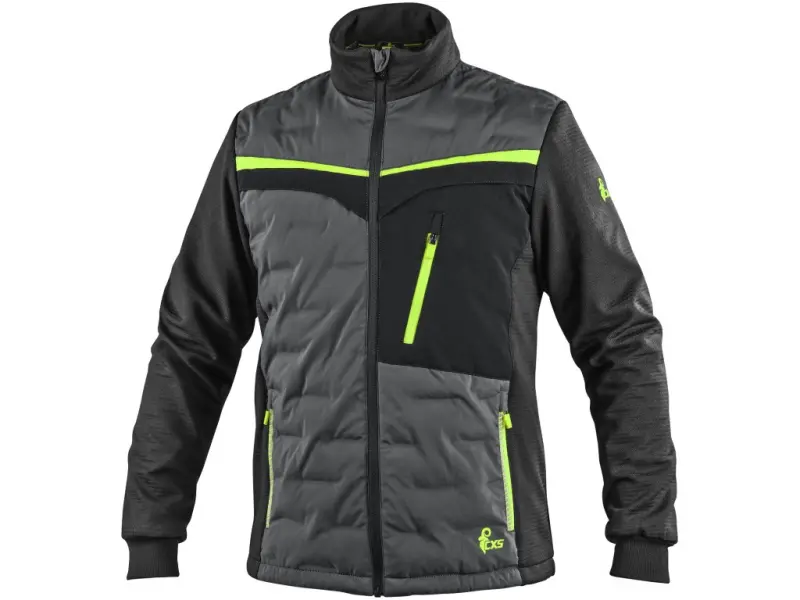 Bunda CXS NAOS, hybrid, pánská, šedo-černá, HV žluté doplňky, vel. 4XL