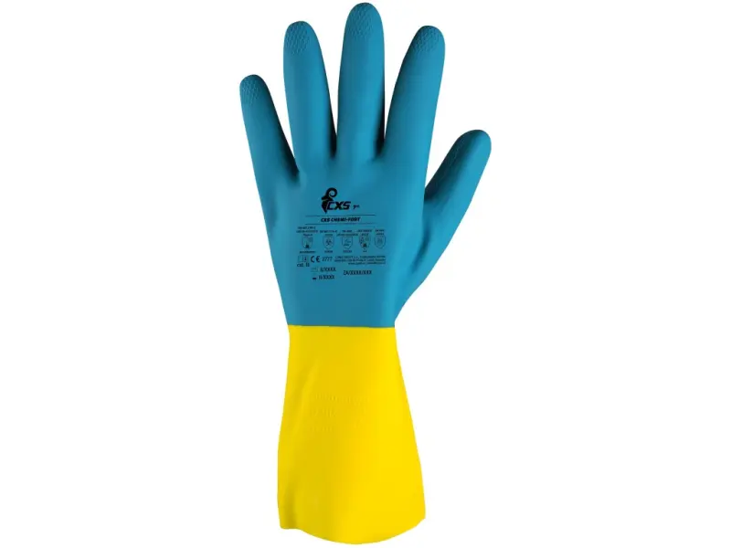 Rukavice CXS CHEMI-FORT, chemicky odolné, latex/neopren, vel. 09