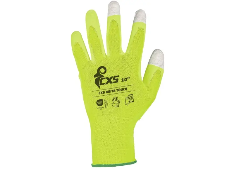 Rukavice CXS BRITA TOUCH, máčené v PU, vel. 07