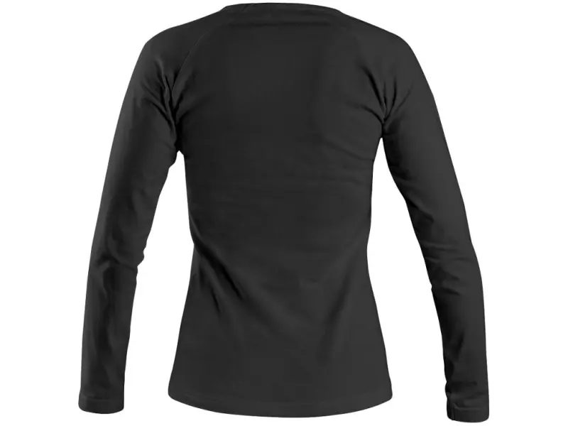 Tričko CXS MARY, dámské, výstřih do V, dlouhý rukáv, černá, vel. 2XL