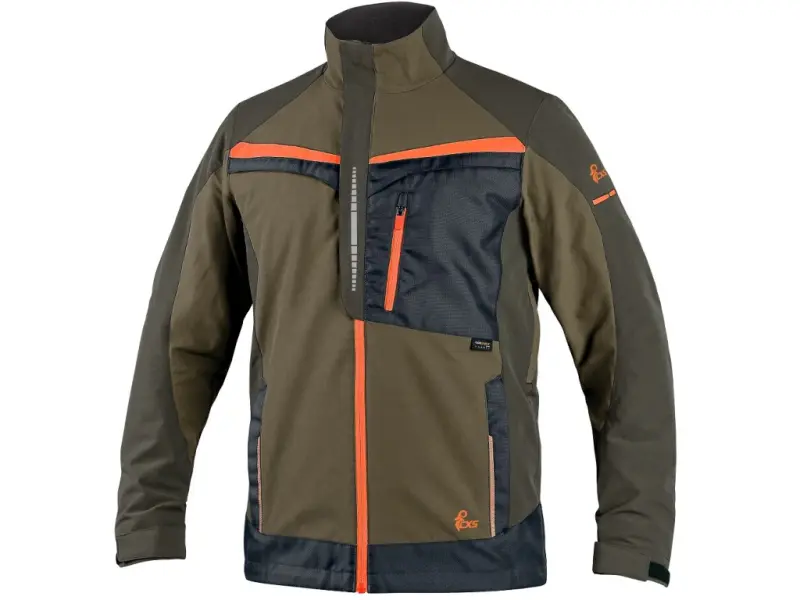 Blůza CXS NAOS, pánská, khaki-olive, HV oranžové doplňky, roz. 64