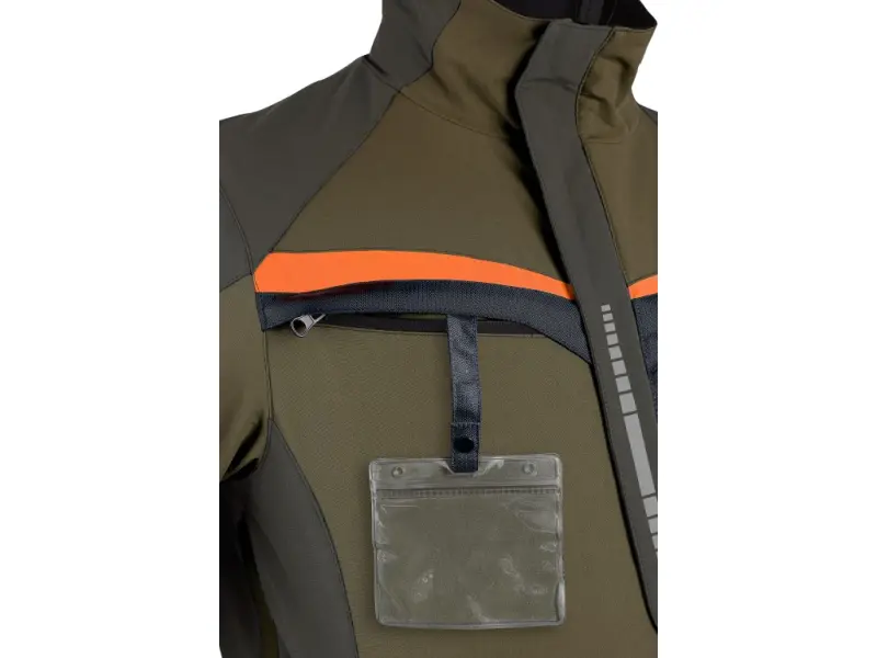 Blůza CXS NAOS, pánská, khaki-olive, HV oranžové doplňky, roz. 64