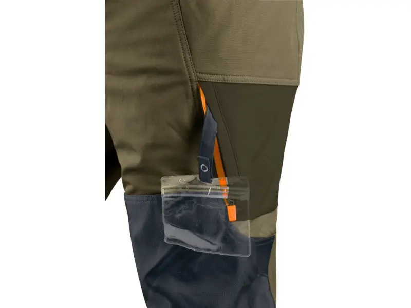 Kalhoty CXS NAOS pánské, khaki-olivová, HV oranžové doplňky, vel. 58