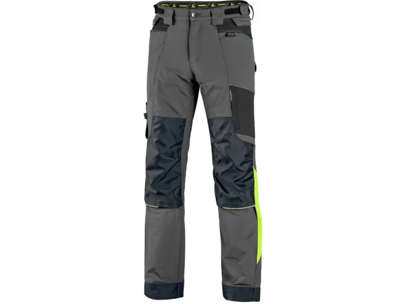 Kalhoty CXS NAOS pánské, šedo-černé, HV žluté doplňky, vel. 50