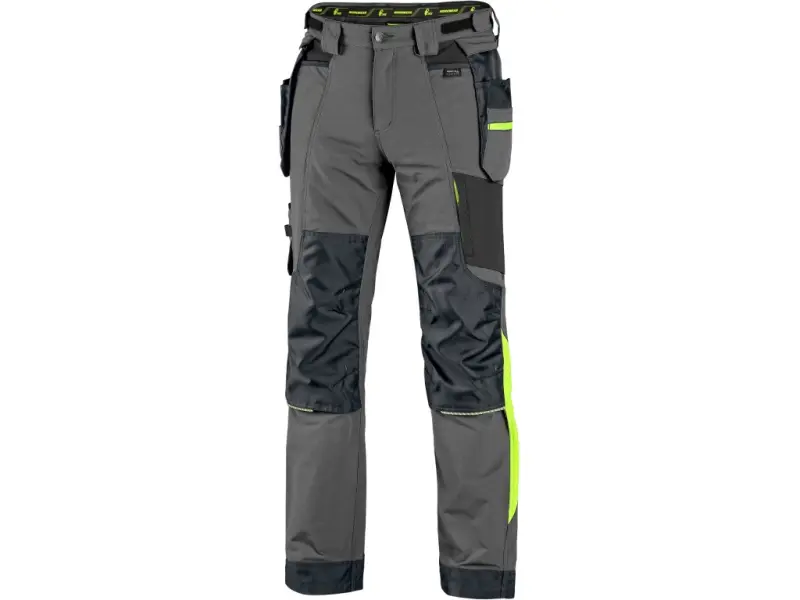 Kalhoty CXS NAOS pánské, šedo-černé, HV žluté doplňky, vel. 52