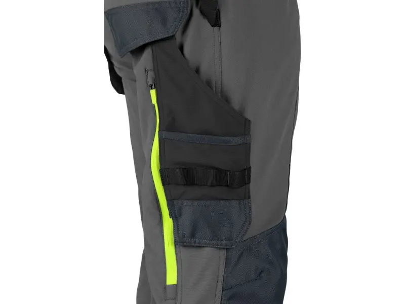 Kalhoty CXS NAOS pánské, šedo-černé, HV žluté doplňky, vel. 52