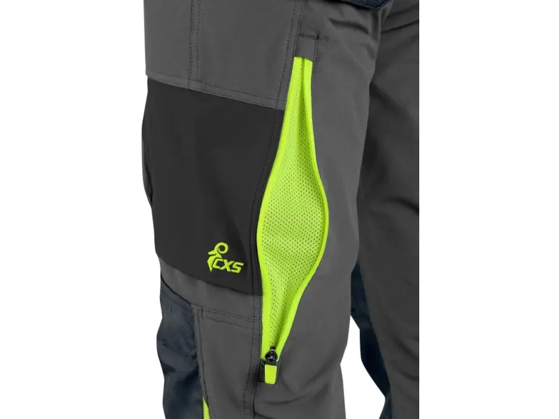 Kalhoty CXS NAOS pánské, šedo-černé, HV žluté doplňky, vel. 56
