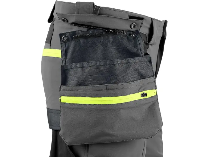 Kalhoty CXS NAOS pánské, šedo-černé, HV žluté doplňky, vel. 64