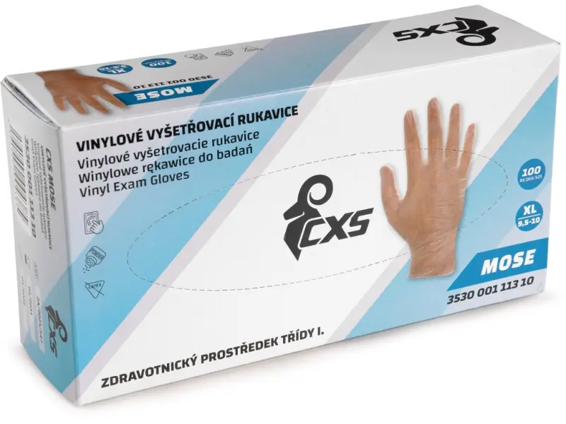 Rukavice CXS MOSE, jednorázové, vinylové, vel. 08