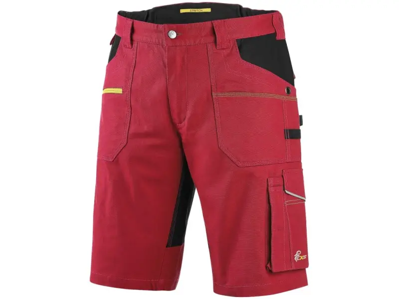 Kraťasy CXS STRETCH pánské, červeno-černé, vel. 62 Kraťasy CXS STRETCH pánské, červeno-černé, vel. 62