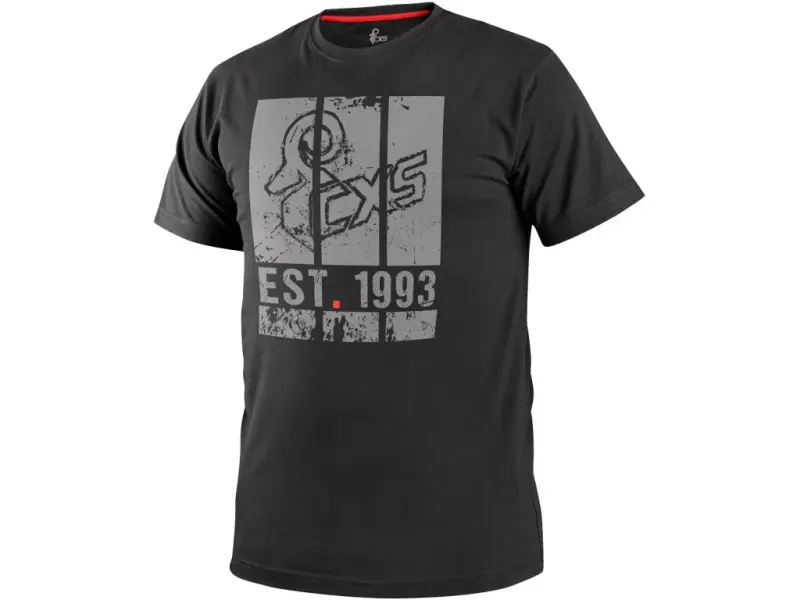 Tričko CXS WILDER, krátký rukáv, potisk CXS logo, černé, vel. S